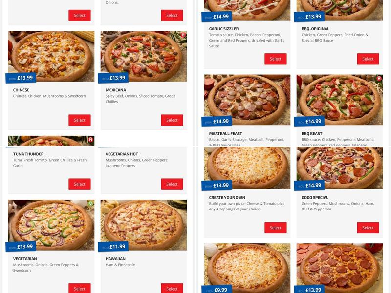 Pizza Go Go Gillingham Menu