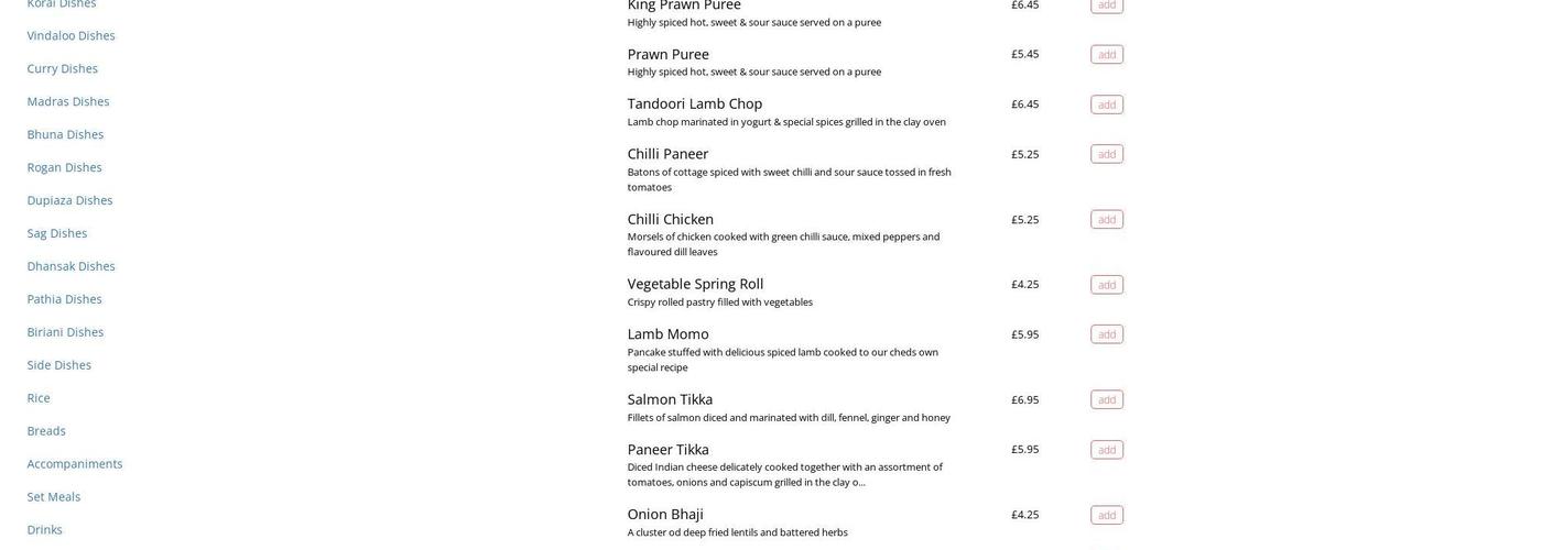 Mohim Express Indian Takeaway Menu