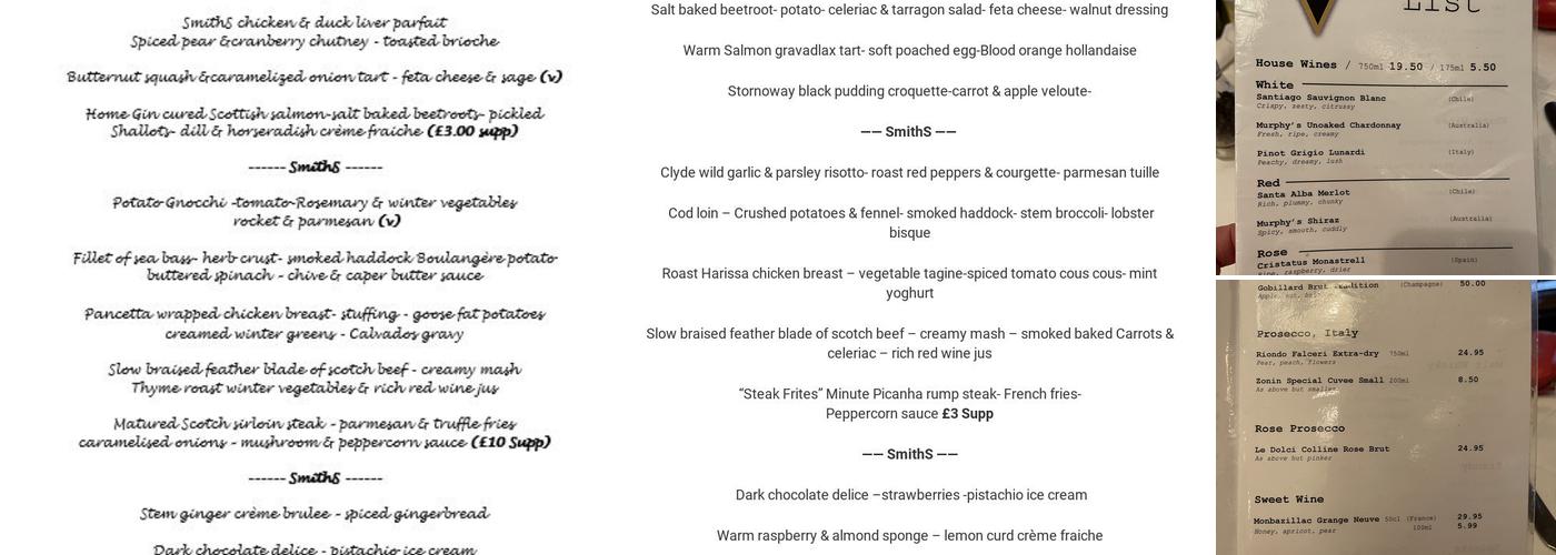 SmithS Restaurant Menu