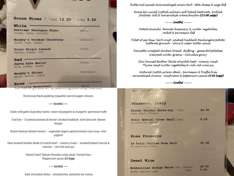 SmithS Restaurant Menu