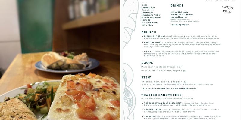 Soup's On and the cake lady Menu