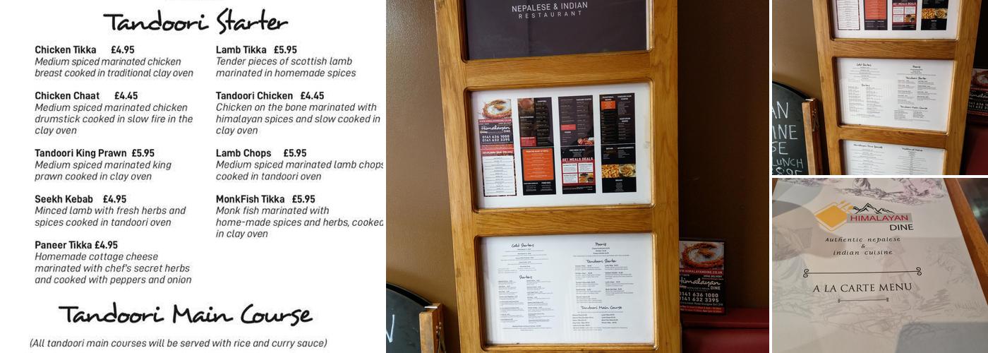 Himalayan Dine Shawlands Menu