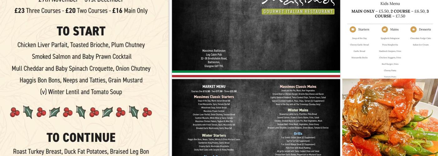 Massimos At The Log Cabin Menu