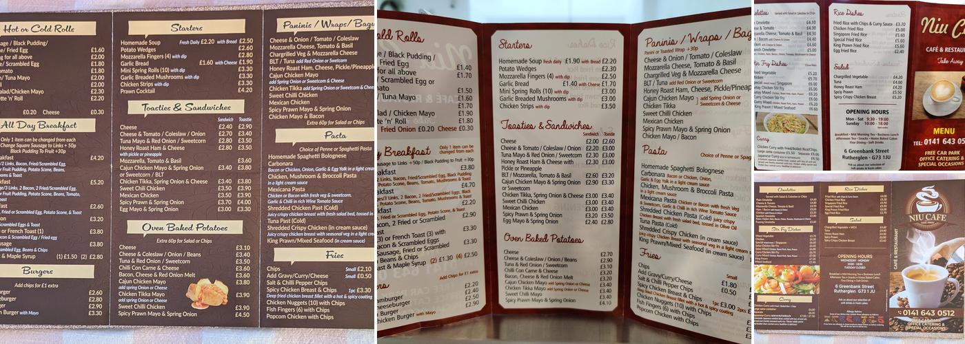 Niu Cafe Menu