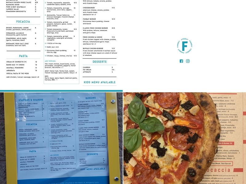 Fullbacks Pizza Bar Menu