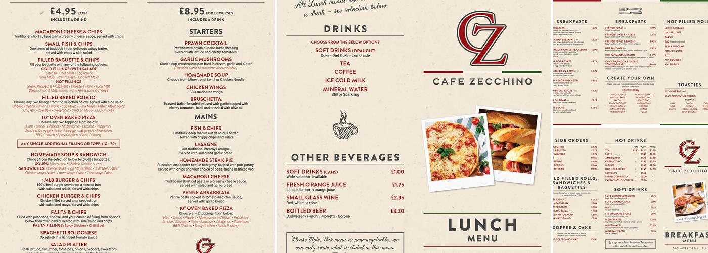 Cafe Zecchino Menu