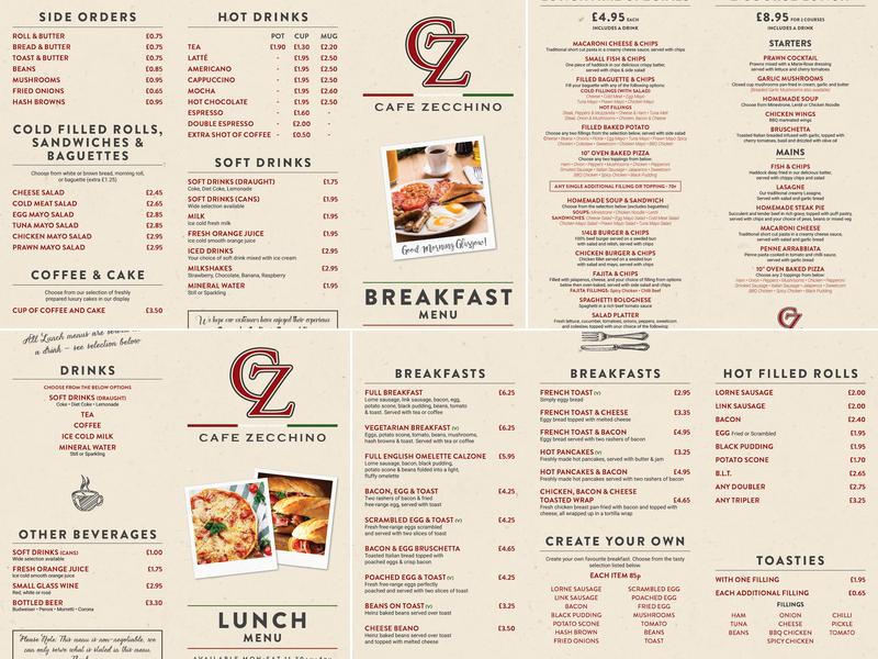 Cafe Zecchino Menu