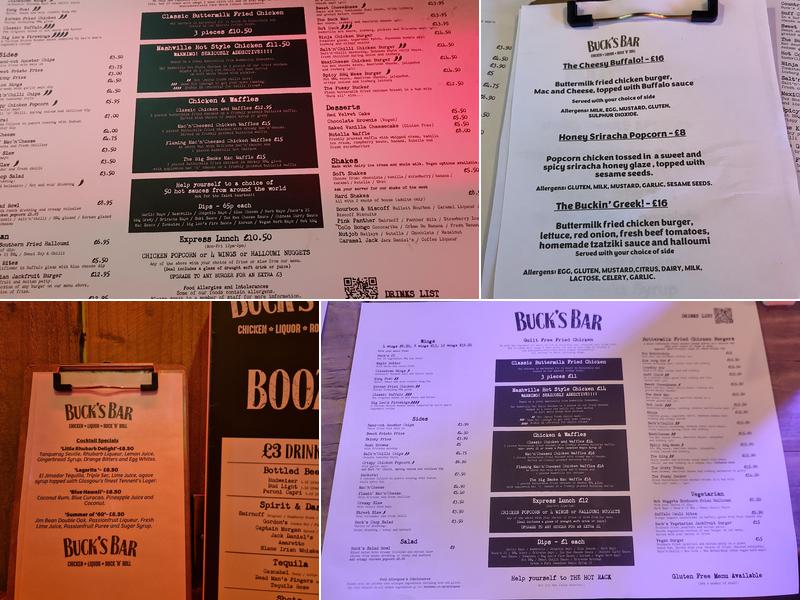 Buck’s Bar Southside Menu