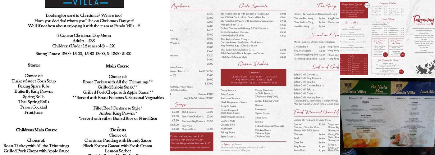 The Panda Villa Menu