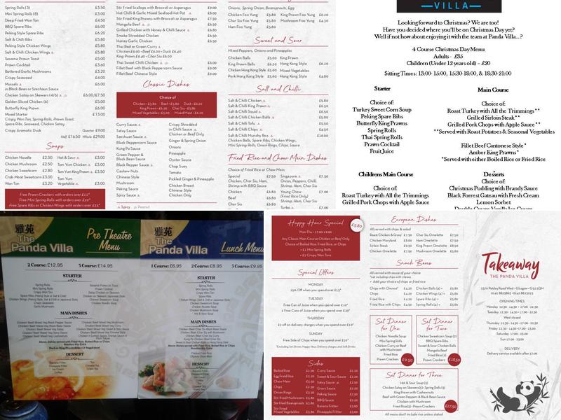 The Panda Villa Menu