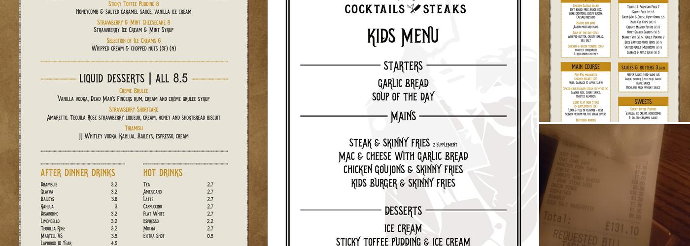 Cocktails & Steaks Menu
