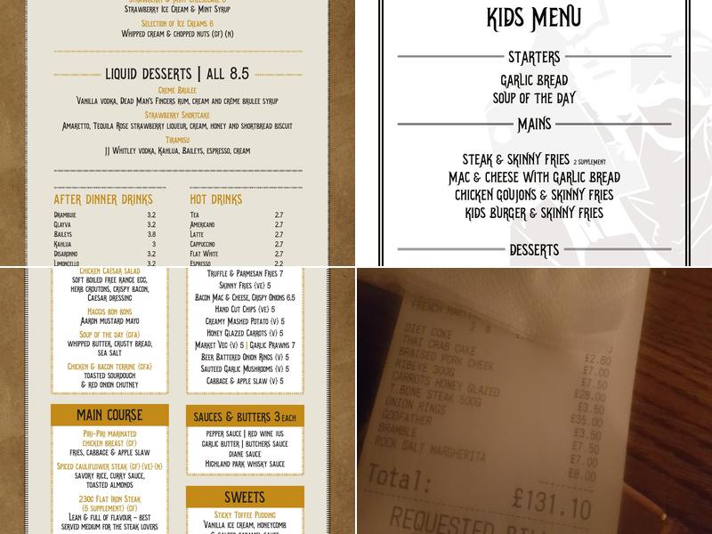 Cocktails & Steaks Menu