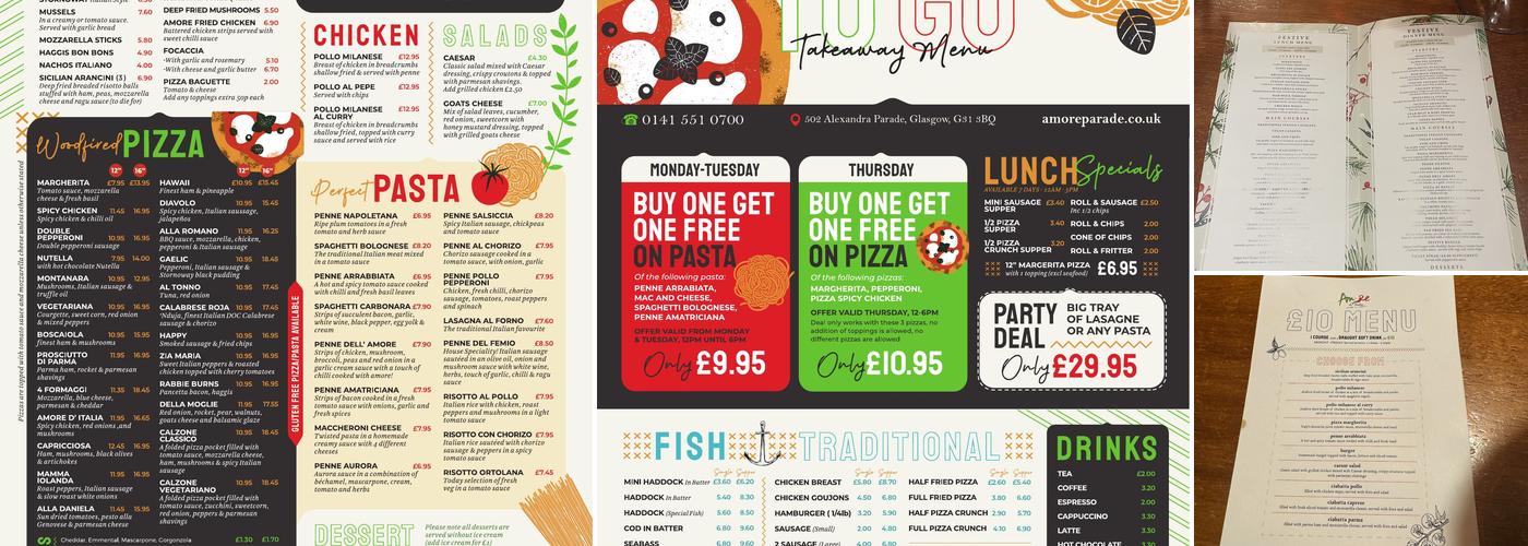 Amore d'Italia & Amore to Go Menu