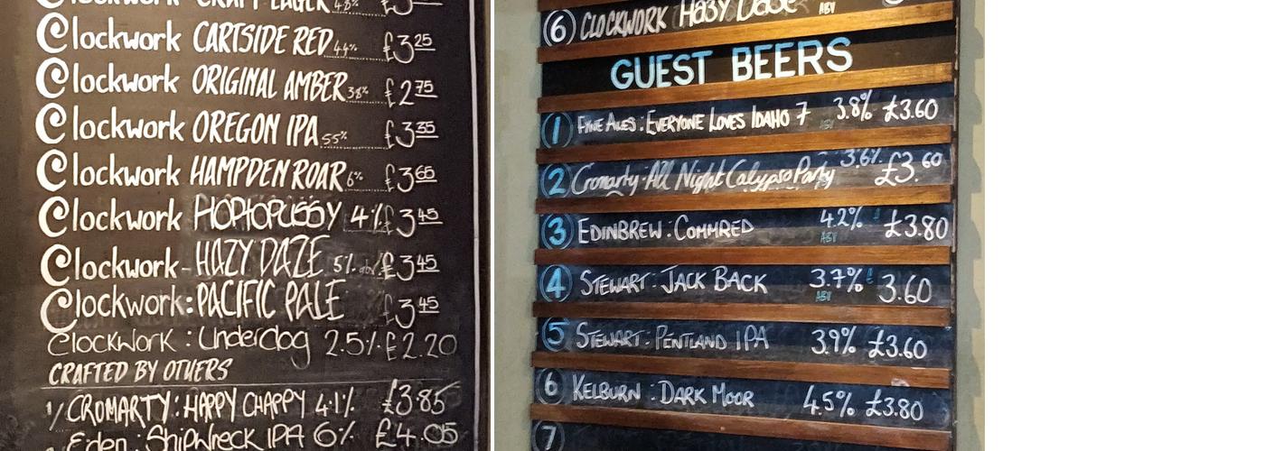 Clockwork Bar and Restaurant Menu