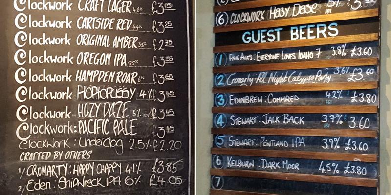 Clockwork Bar and Restaurant Menu