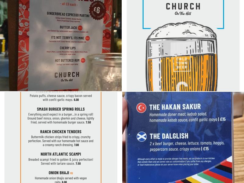 Church on the Hill Menu