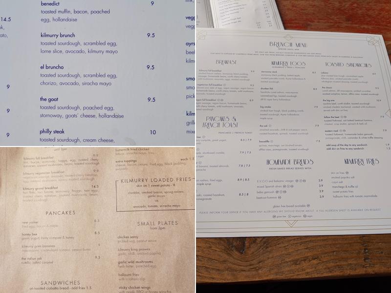 Kilmurry & Co Menu
