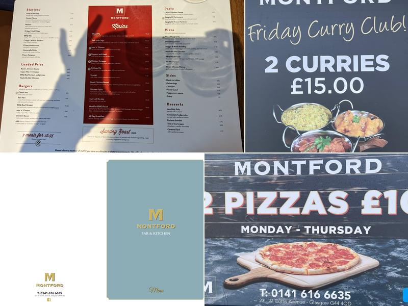 Montford House Menu