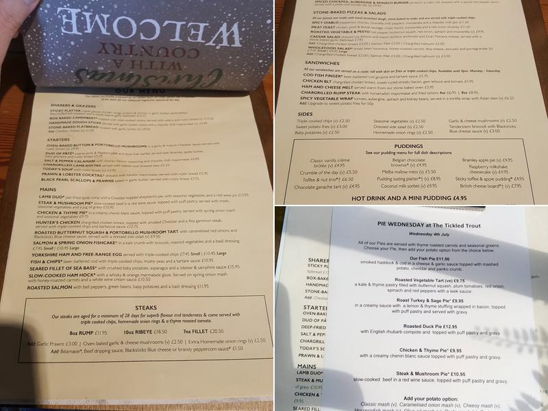 The Tickled Trout Menu