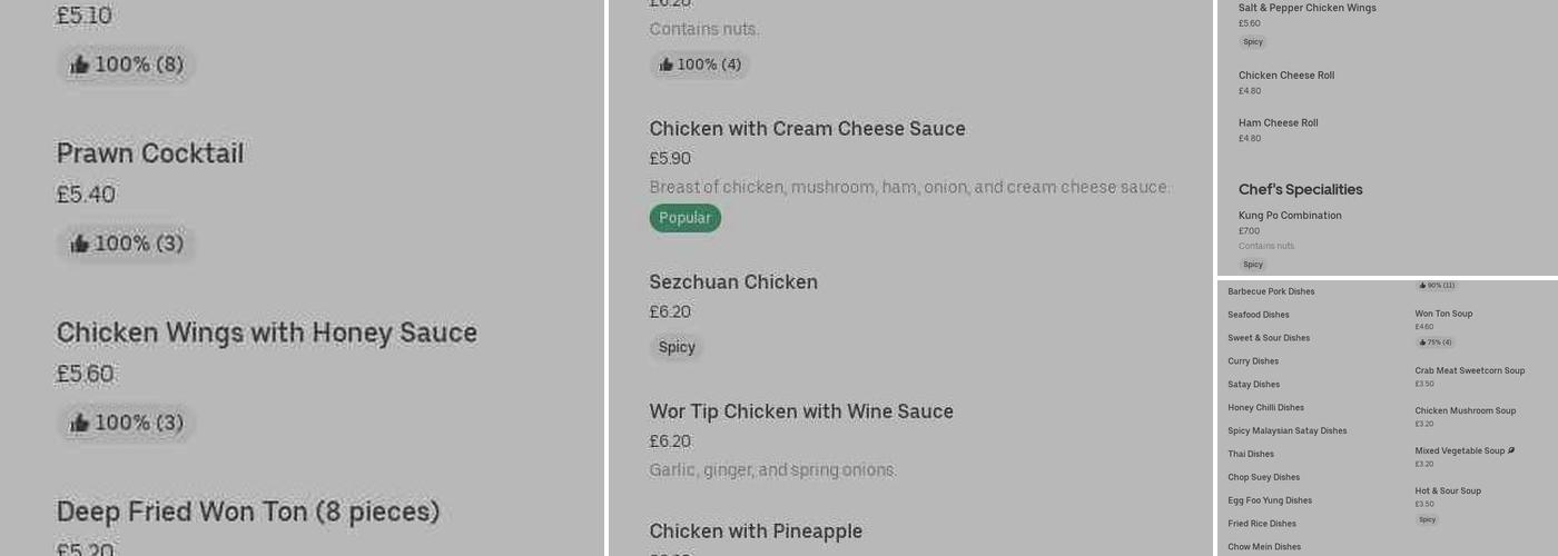 Super Wok Chinese Takeaway Menu