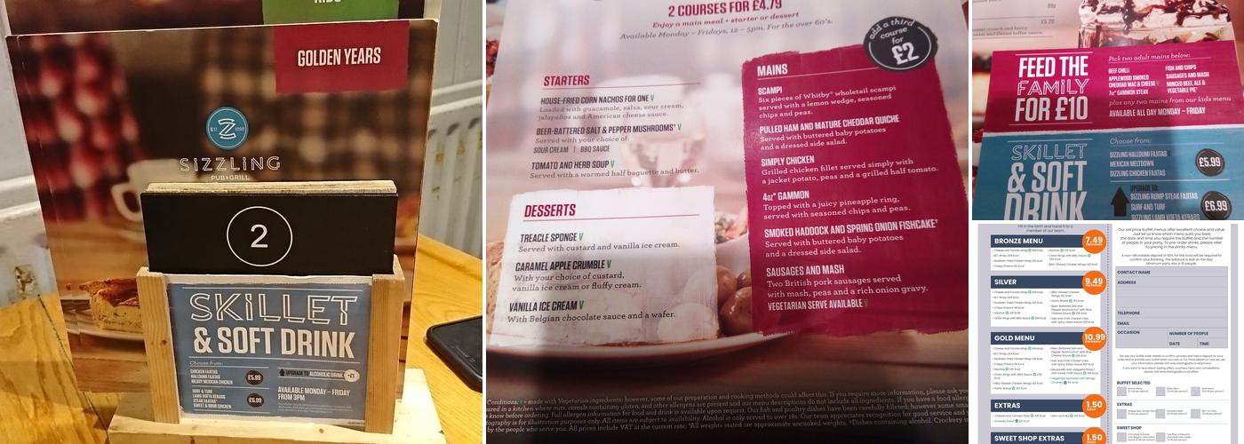 The Springcroft Menu