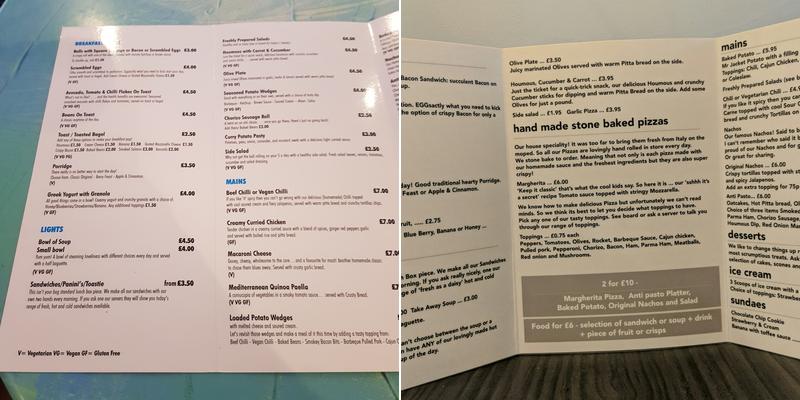 Spill The Beans Menu