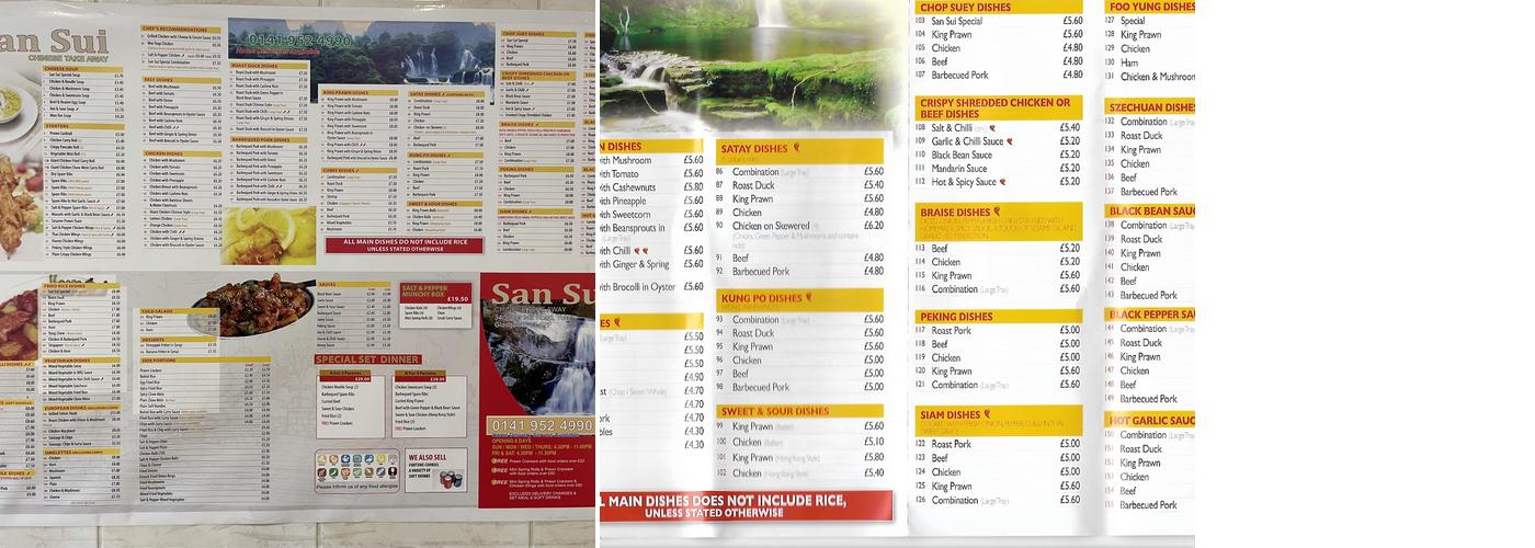 San Sui Chinese Takeaway Menu