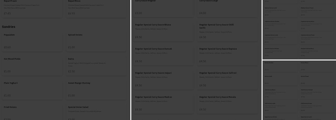 Ali's Original Takeaway Menu