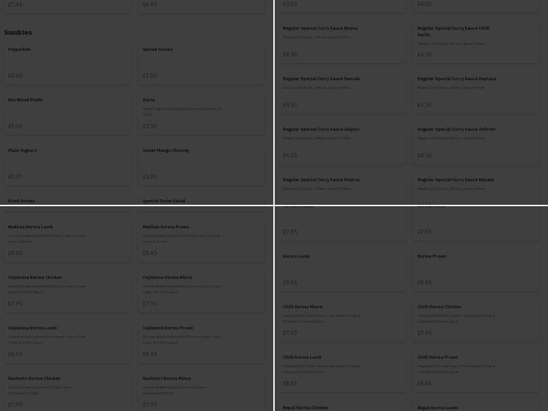 Ali's Original Takeaway Menu