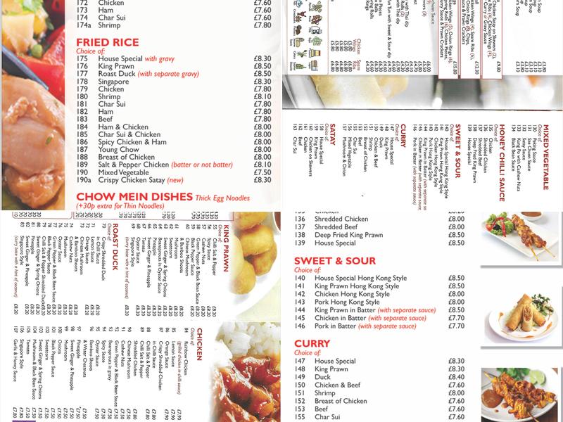 Yan Yan Chinese Take Away Menu