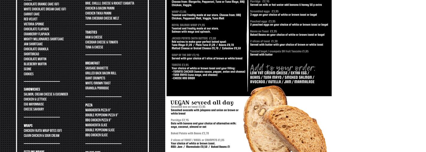 Coffee Boy Glasgow Menu