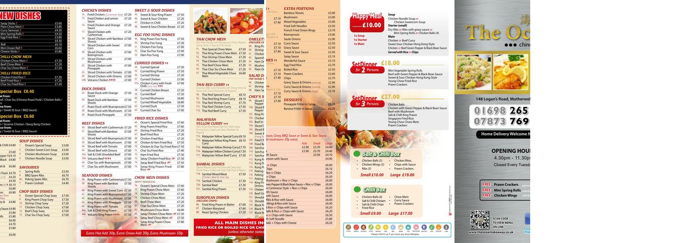 The Ocean Restaurant Menu