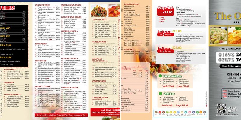 The Ocean Restaurant Menu