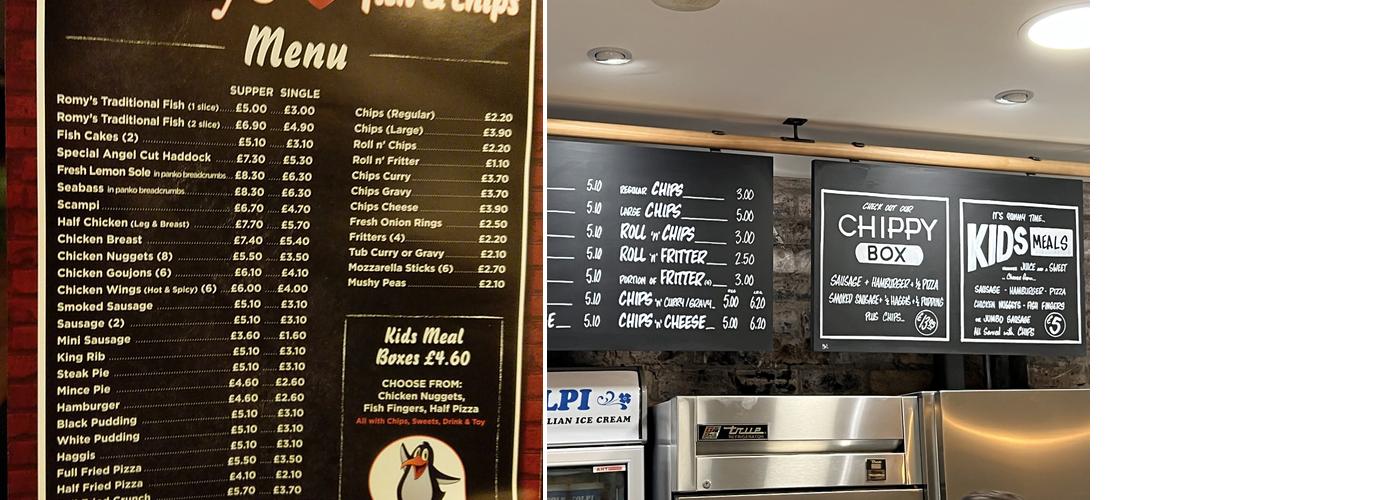 Romy's & Family Fish And Chips Menu