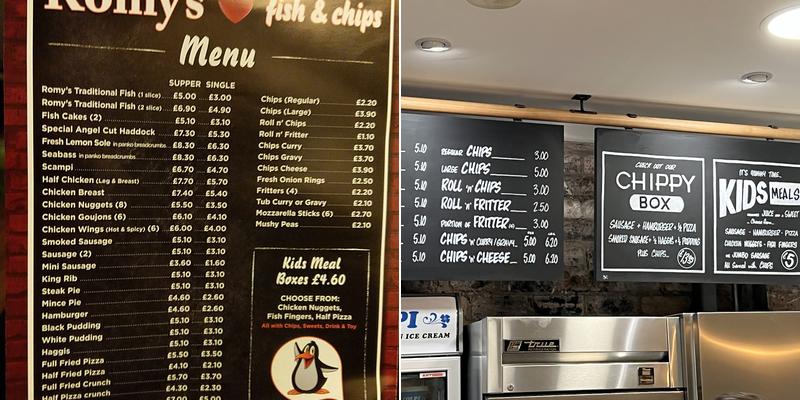 Romy's & Family Fish And Chips Menu