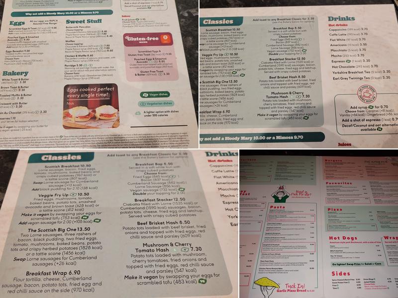 Frankie and Benny's Menu