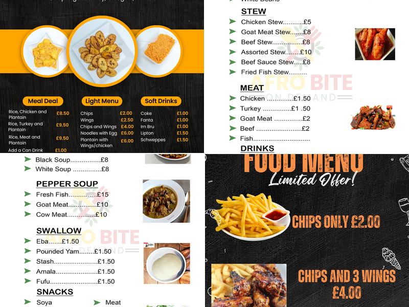Afro-Bite on Demand Menu