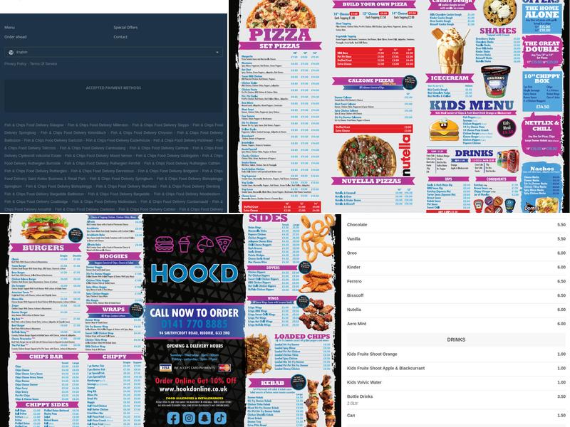 Hookd Riddrie Glasgow Menu