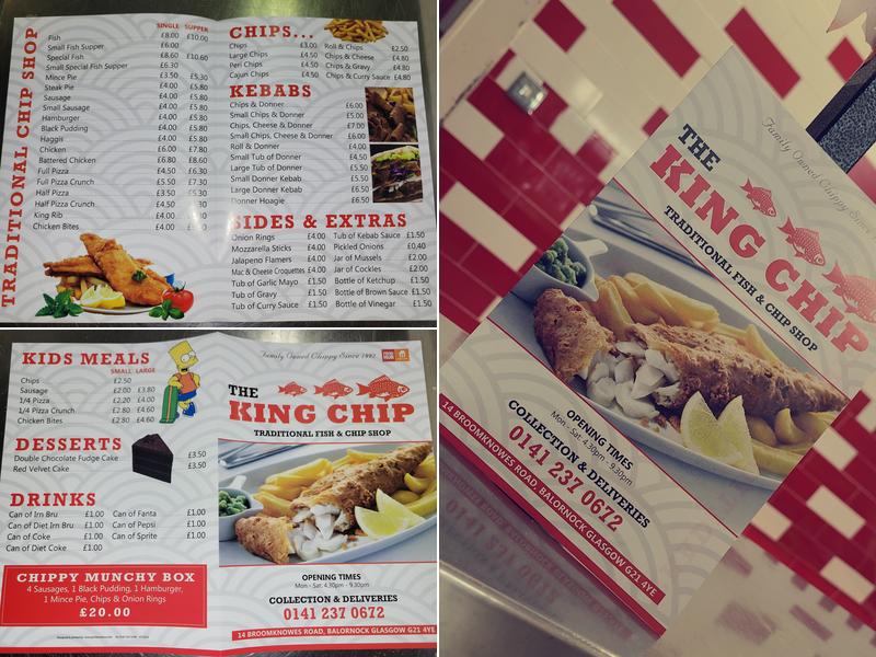 The King Chip Menu