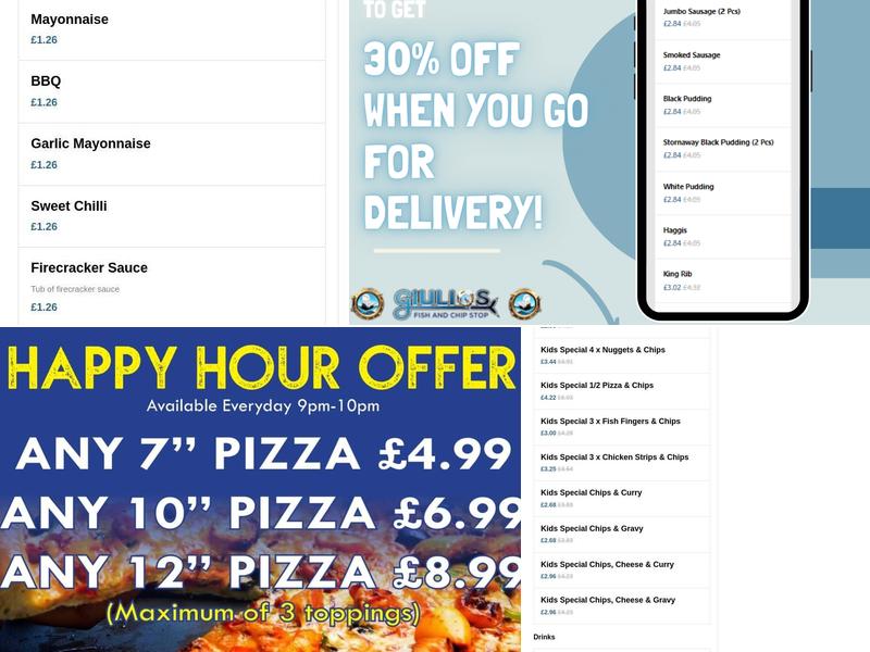 Giulio's Fish And Chip Stop Menu