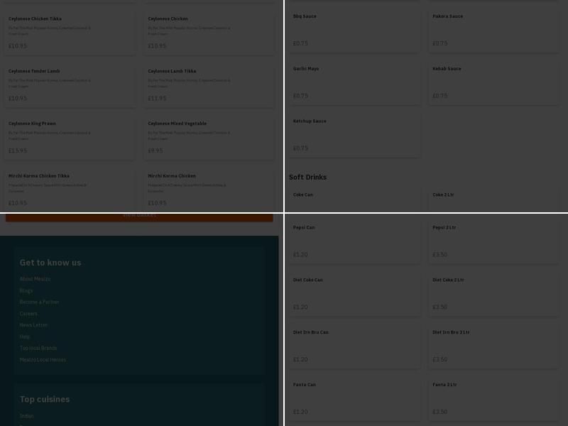 Chillies Takeaway Kilsyth Menu