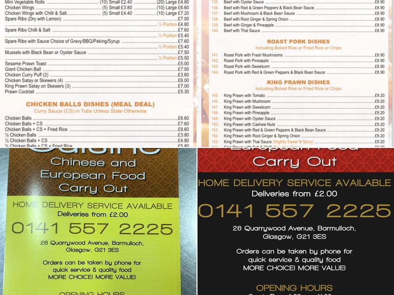 Oriental Cuisine Menu