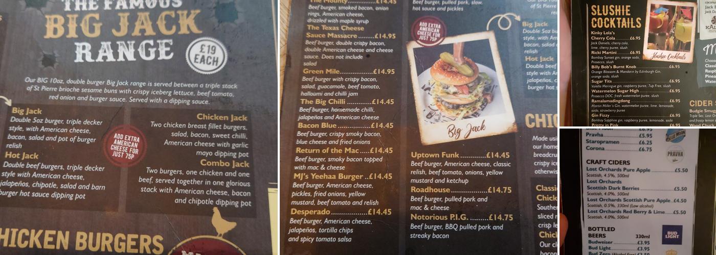Monterey Jack's Menu