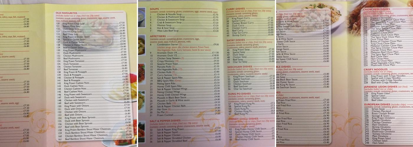 Golden Leaf Chinese Takeaway - Bothwell Menu