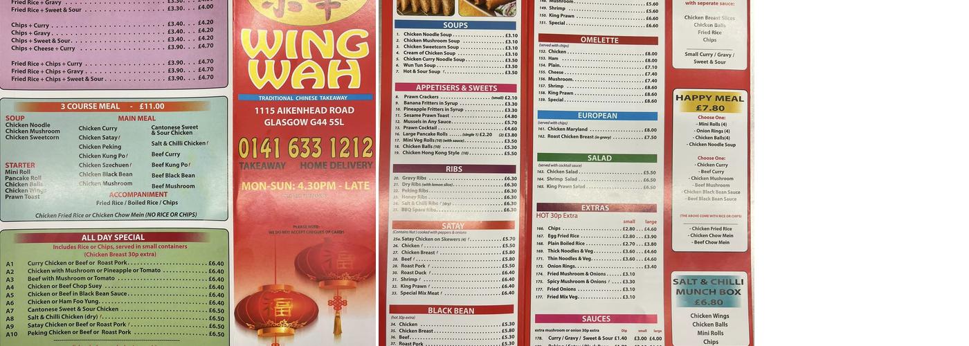Wing Wah Menu