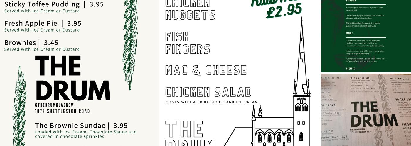 The Drum Glasgow Menu