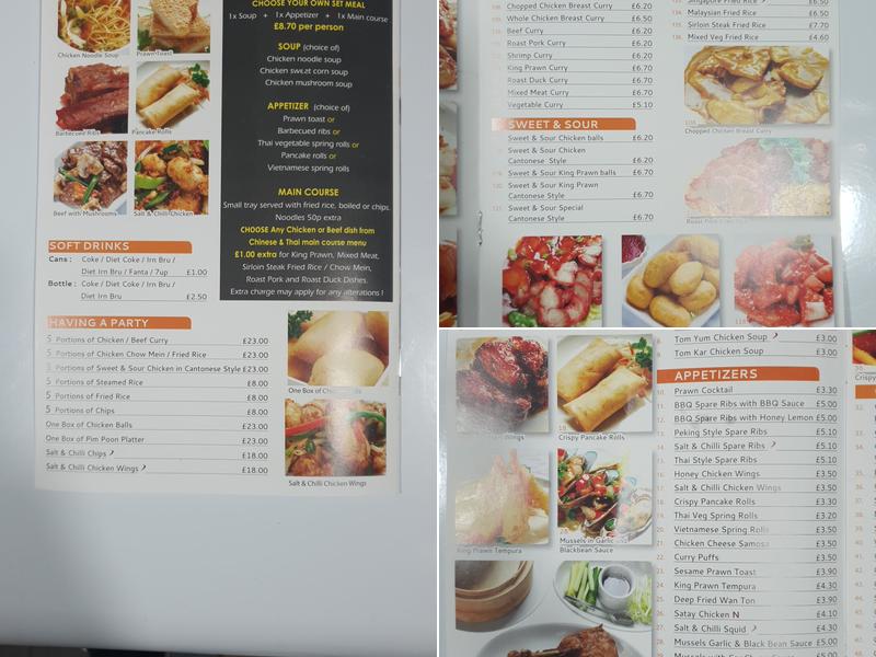 Yum Chinese Takeaway Menu