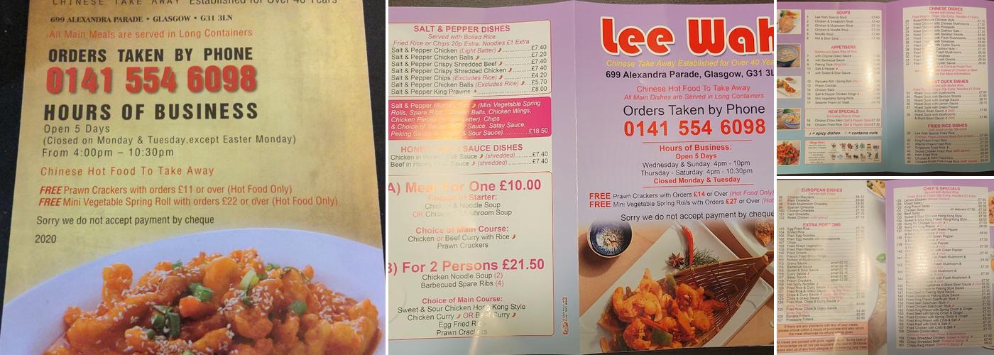 Lee Wah Menu