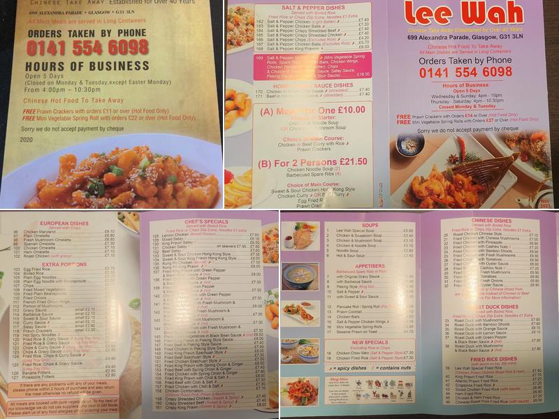 Lee Wah Menu