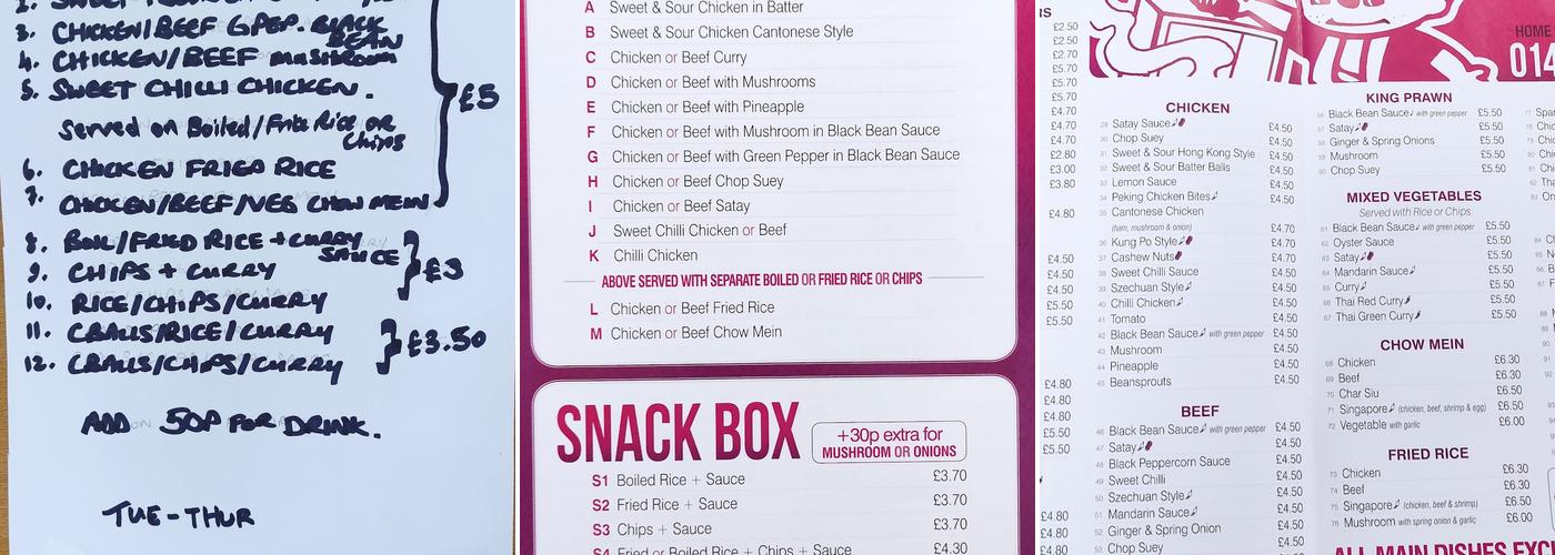 Knightswood Inn Menu